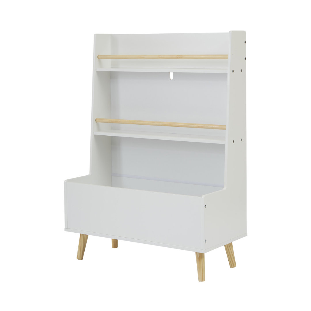 Liberty House Toys Kids White Bookcase and Toy Storage Cabinet White 90cm H X 68cm W X 32cm D